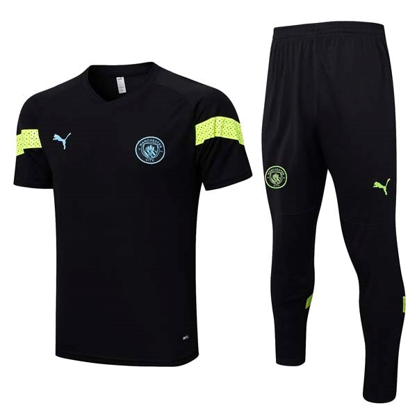 Polo Manchester City Komplett Set 2023-24 Schwarz